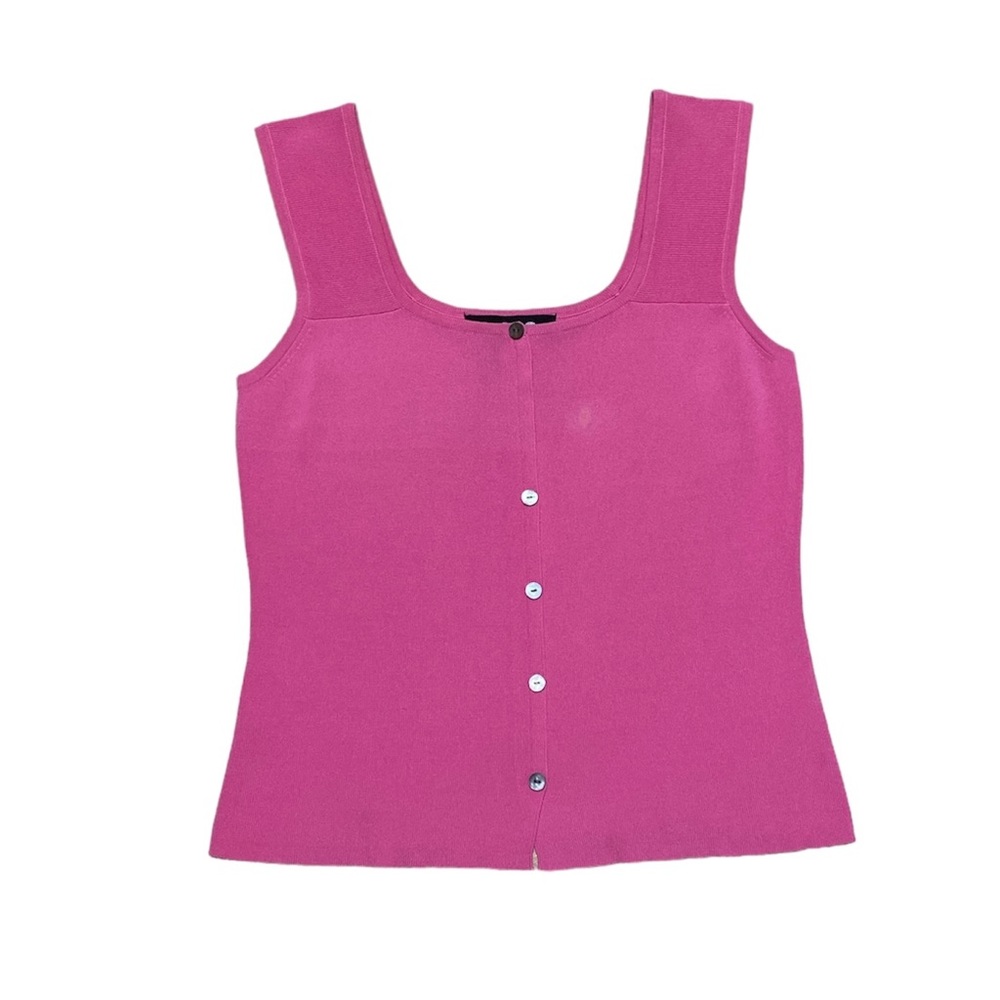 Y2K Sleeveless Blouse Women’s M Vintage J.A.C. Pink Tank Top Casual Square Neck